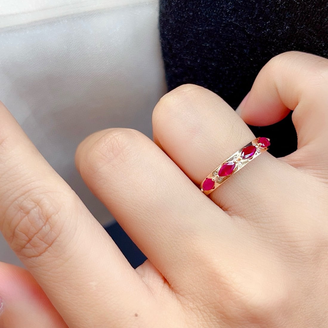 14k Gold 1 Ct Natural Ruby & Diamond Ring - 4