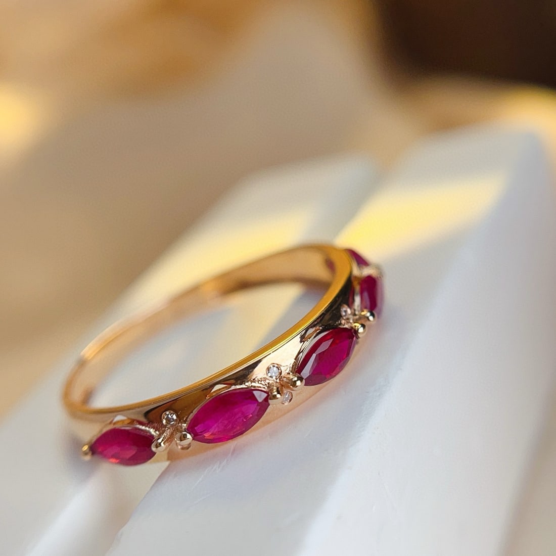 14k Gold 1 Ct Natural Ruby & Diamond Ring - 5