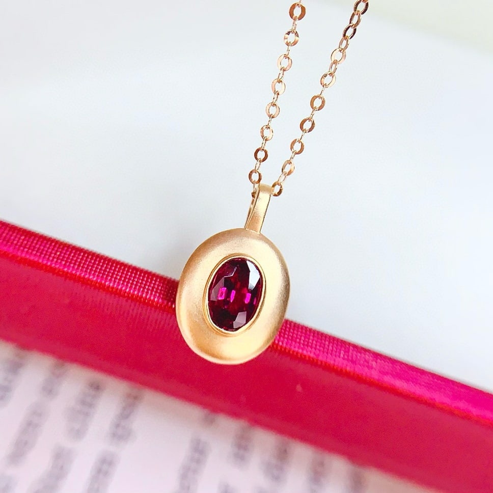 14k Gold 0.5 Ct Natural Ruby Necklace - 5