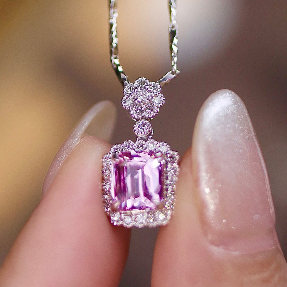 14k Gold 1.82 Ctw Natural Sapphire & Diamond Pendant( Without Chain ) - 4