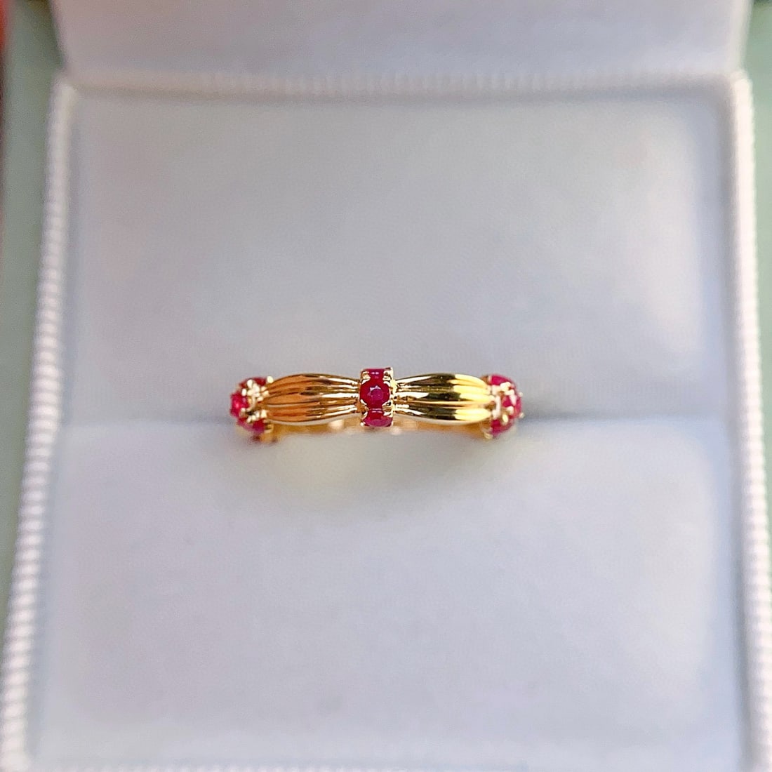 14k Gold 0.8 Ct Natural Ruby Ring - 2