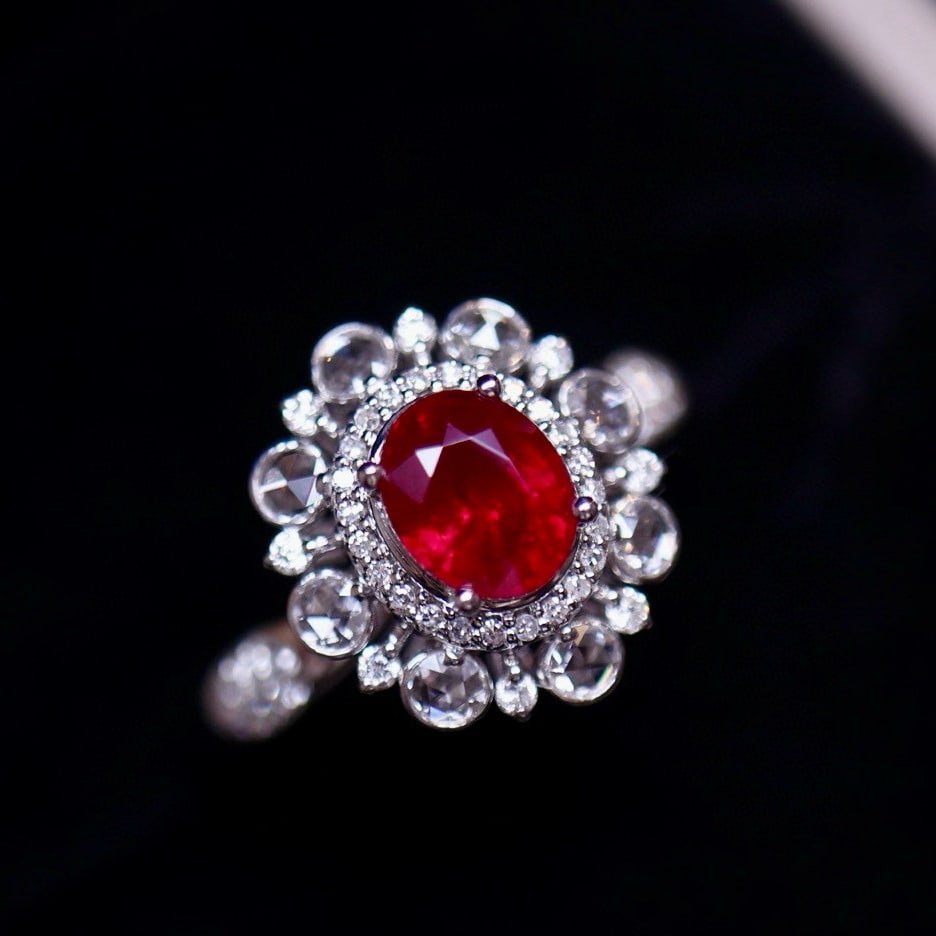 14k Gold 0.82 Ct Natural Ruby & Diamond Ring - 2