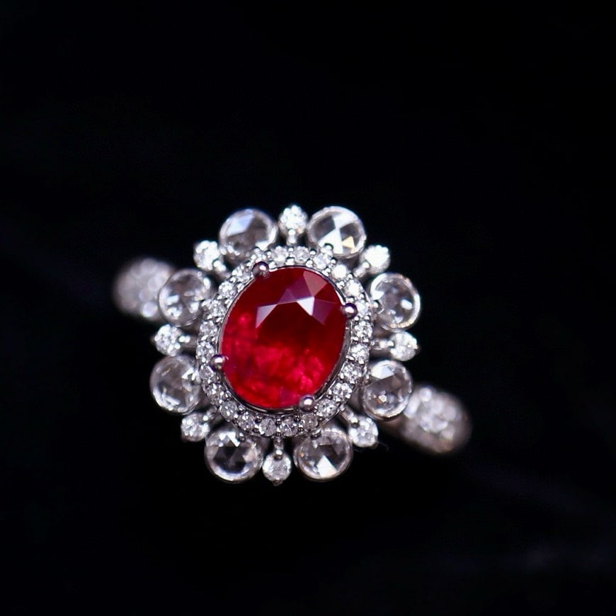 14k Gold 0.82 Ct Natural Ruby & Diamond Ring - 3