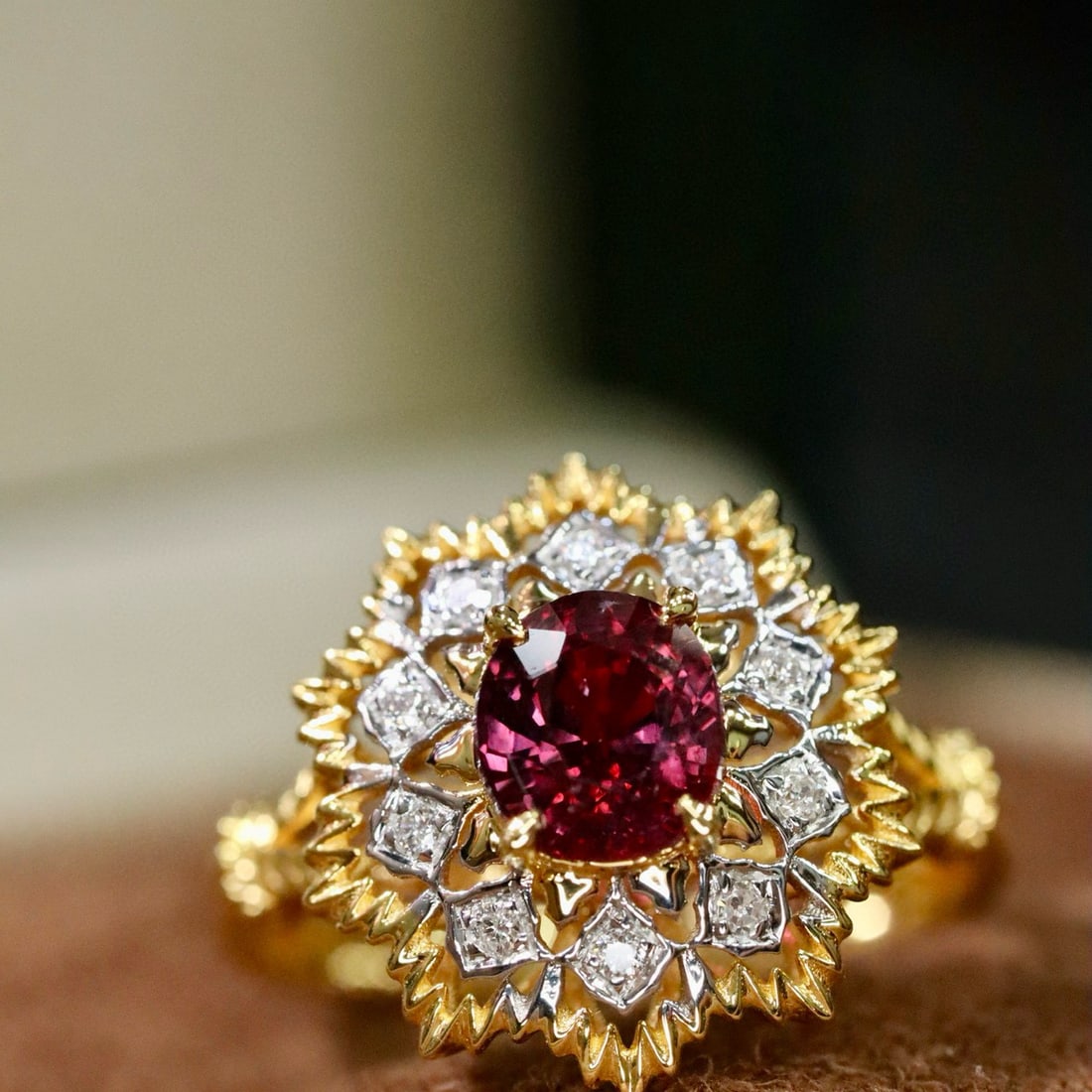 14k Gold 1.11 Ctw Natural Ruby & Diamond Ring (1 of 7)