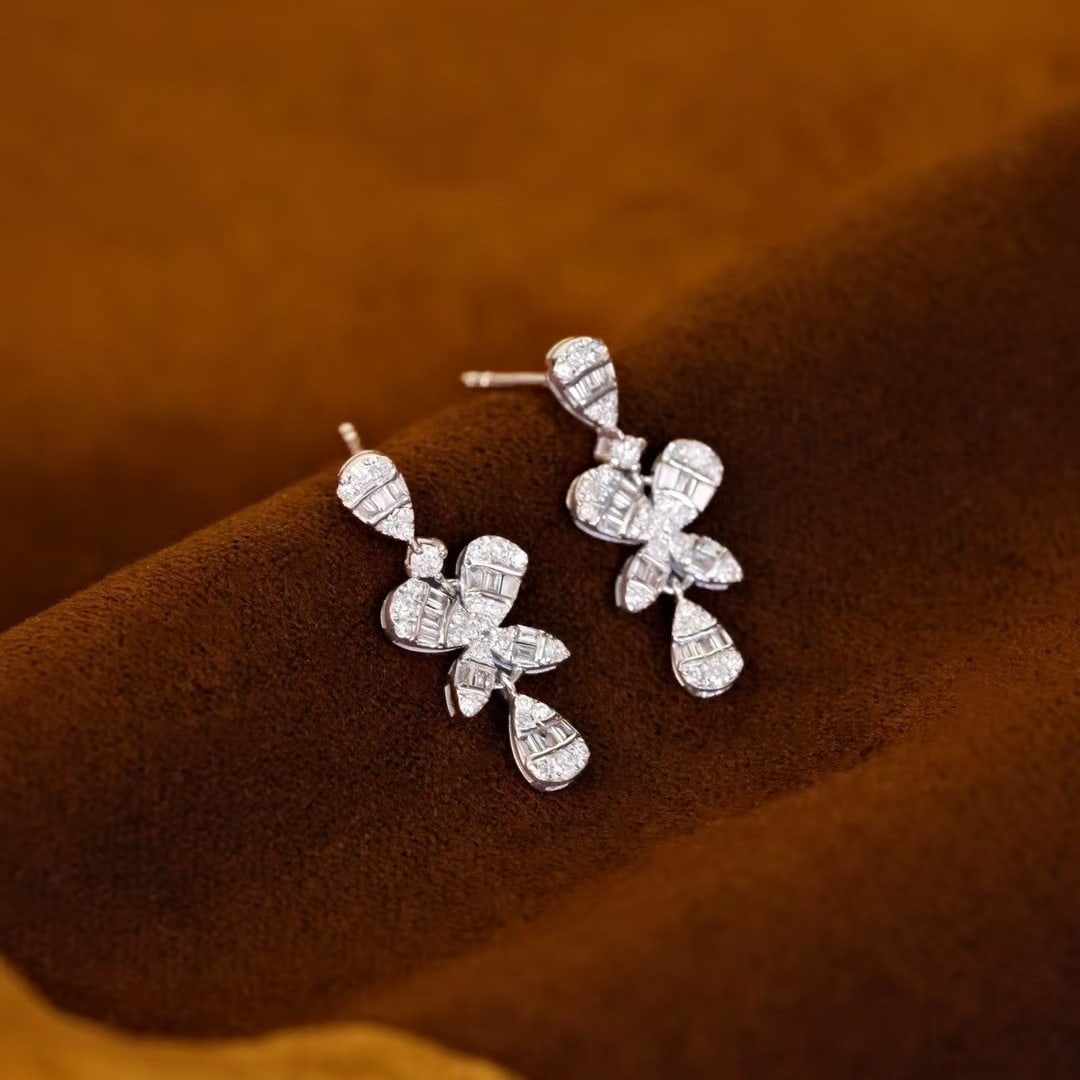14k Gold 0.5 Ct Natural H Diamond Earrings - 3