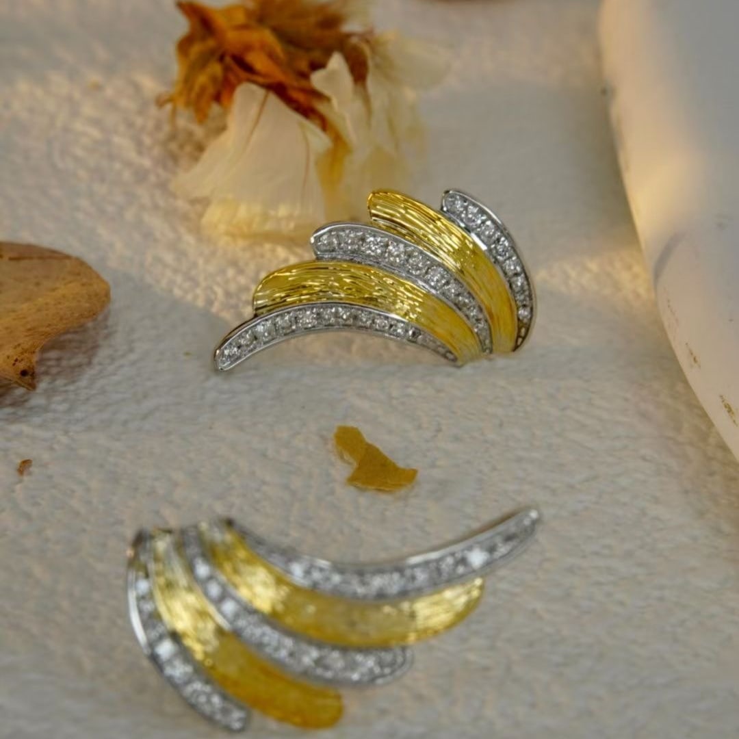 14k Gold 0.22 Ct Natural H Diamond Earrings - 2