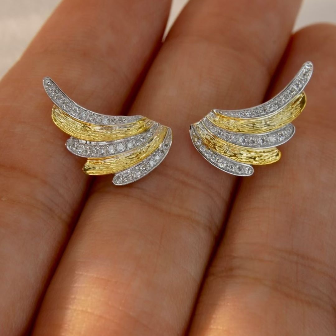 14k Gold 0.22 Ct Natural H Diamond Earrings - 3