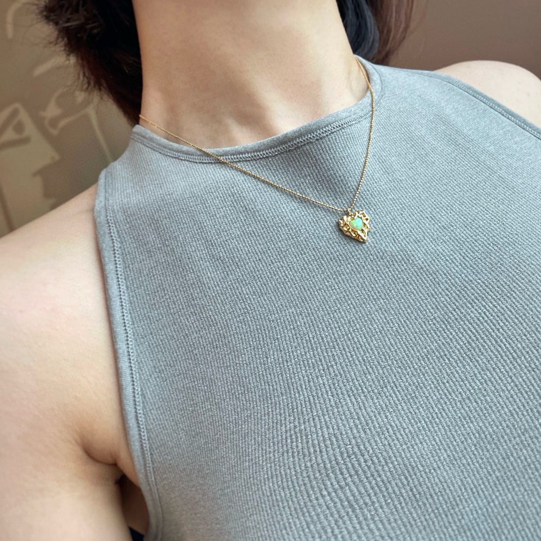 14k Gold 0.2 Ct Natural Tourmaline Pendant( Without Chain ) - 4