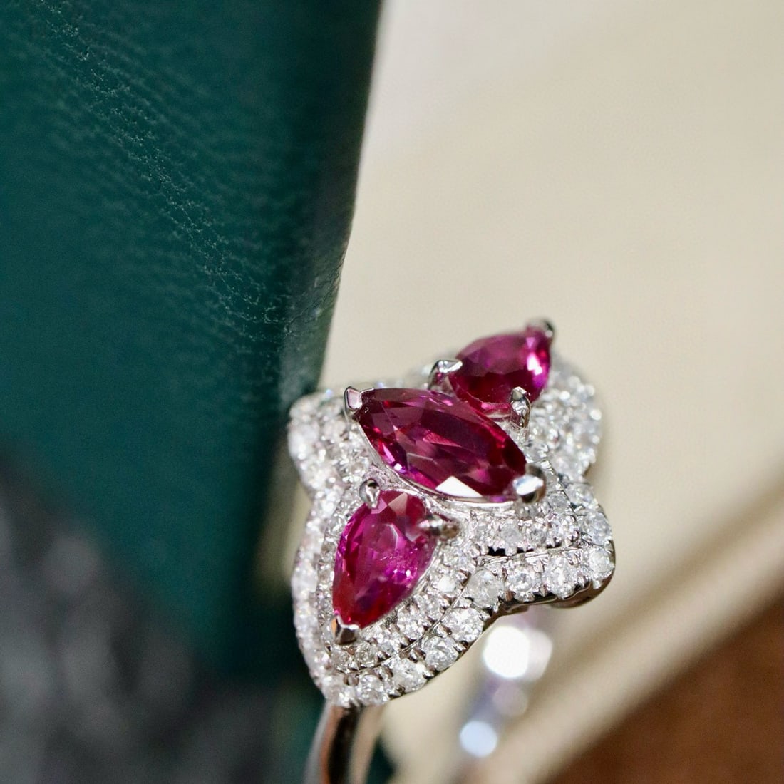 14k Gold 1.28 Ctw Natural Ruby & Diamond Ring - 2