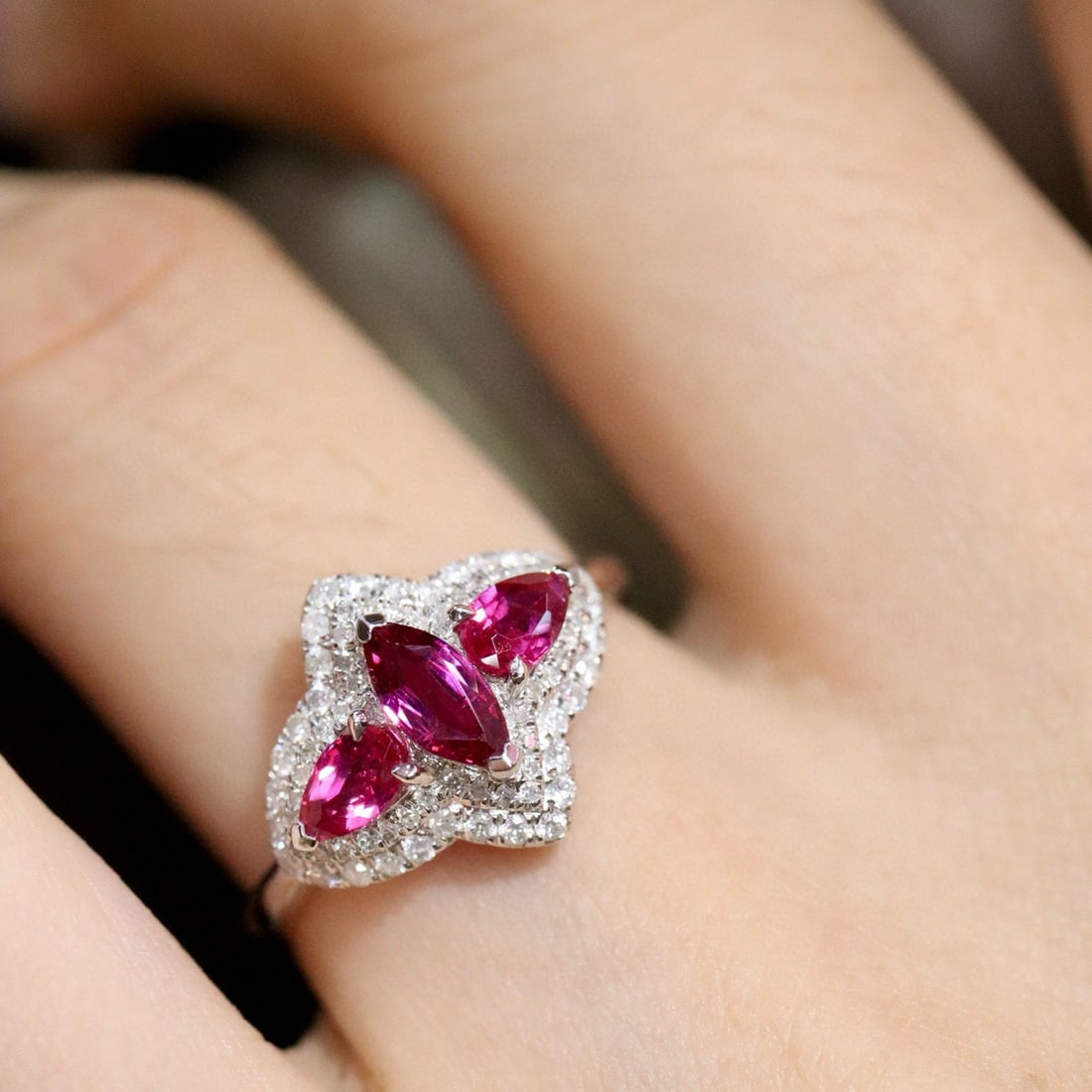 14k Gold 1.28 Ctw Natural Ruby & Diamond Ring - 5