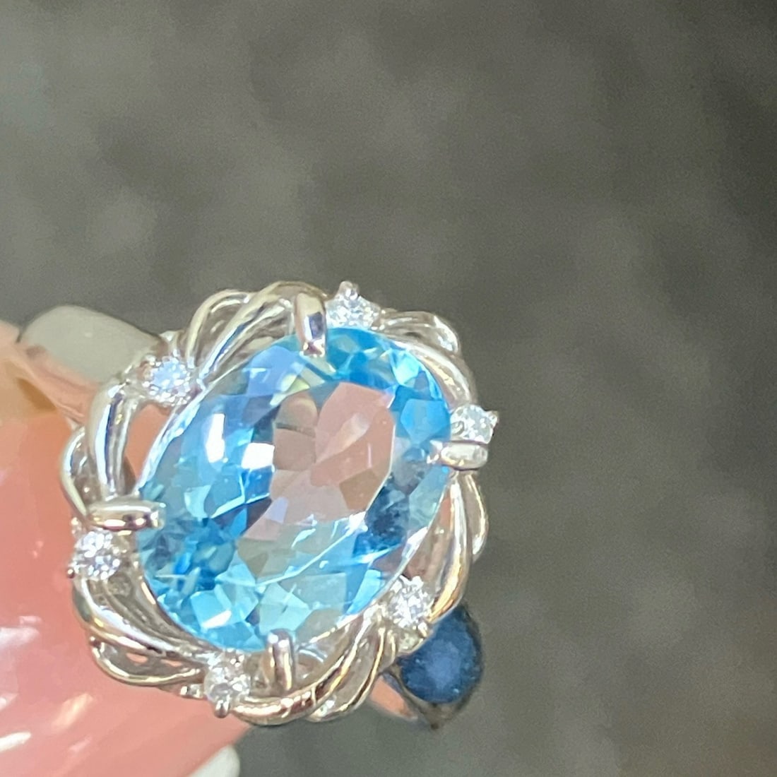 14k Gold 1.90 Ctw Natural Aquamarine & Diamond Ring - 5