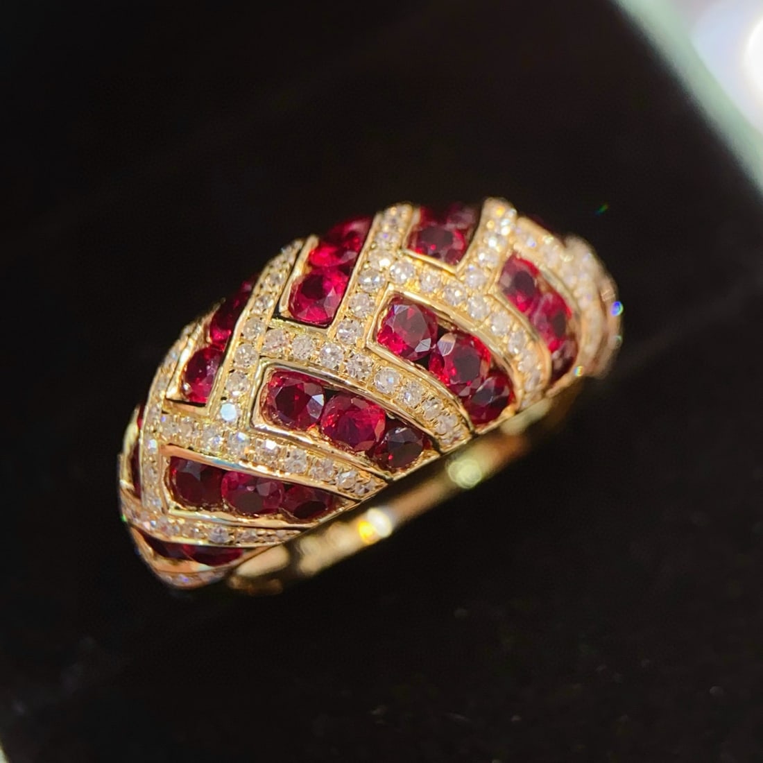14k Gold 2.8 Ct Vivid Red Natural Ruby & Diamond Ring (1 of 7)