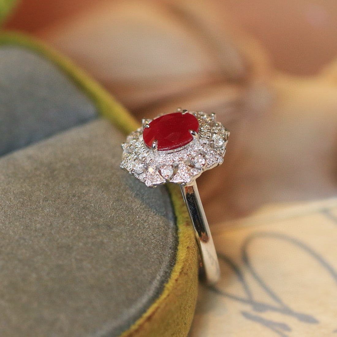 14k Gold 1.47 Ctw Natural Ruby & Diamond Ring - 2
