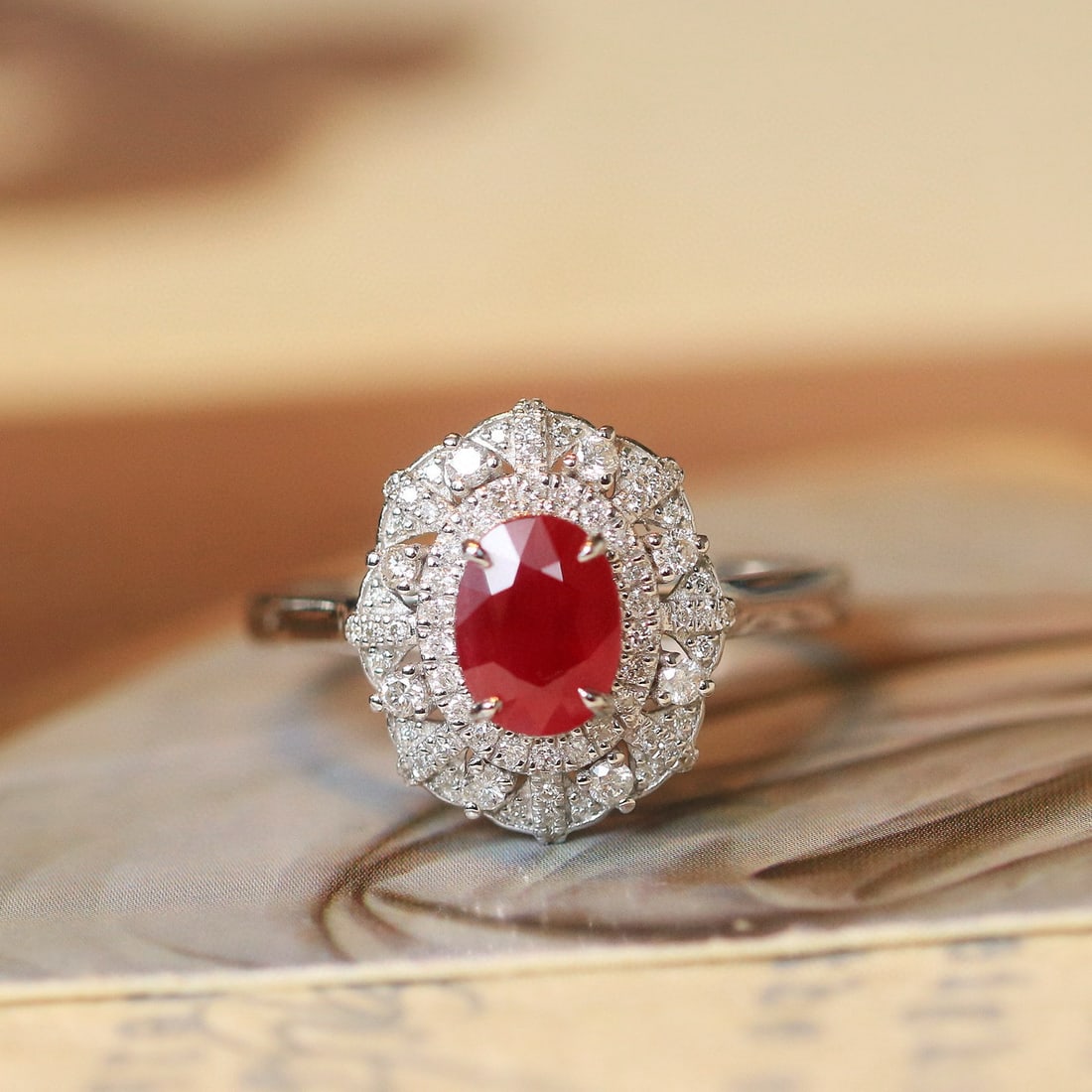 14k Gold 1.47 Ctw Natural Ruby & Diamond Ring - 5