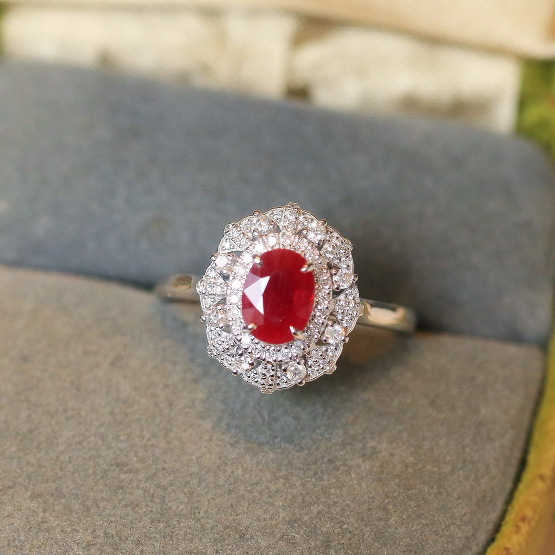 14k Gold 1.47 Ctw Natural Ruby & Diamond Ring - 6