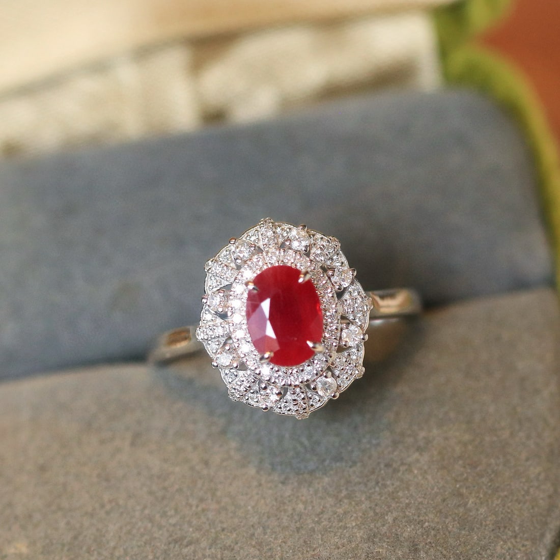 14k Gold 1.47 Ctw Natural Ruby & Diamond Ring - 7