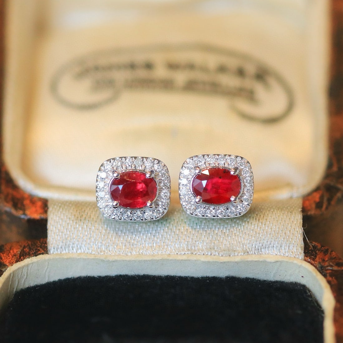 14k Gold 0.86 Ctw Natural Ruby & Diamond Earrings - 2