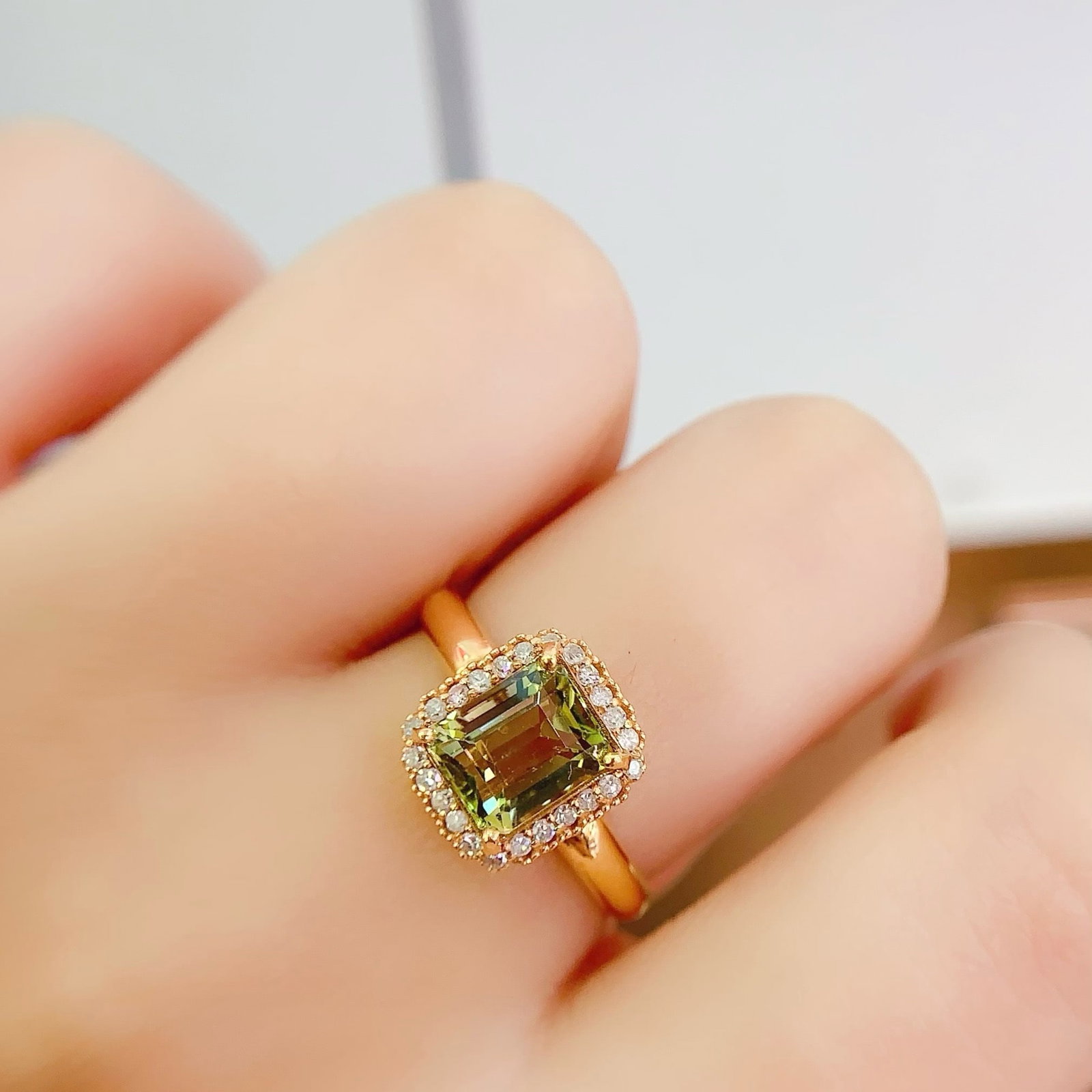 14k Gold 2 Ct Natural Tourmaline & Diamond Ring - 5