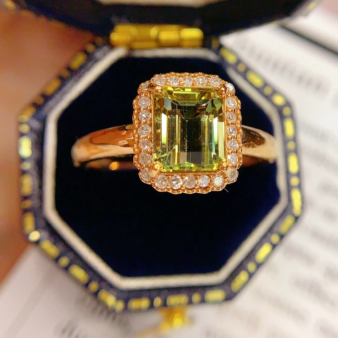 14k Gold 2 Ct Natural Tourmaline & Diamond Ring - 6