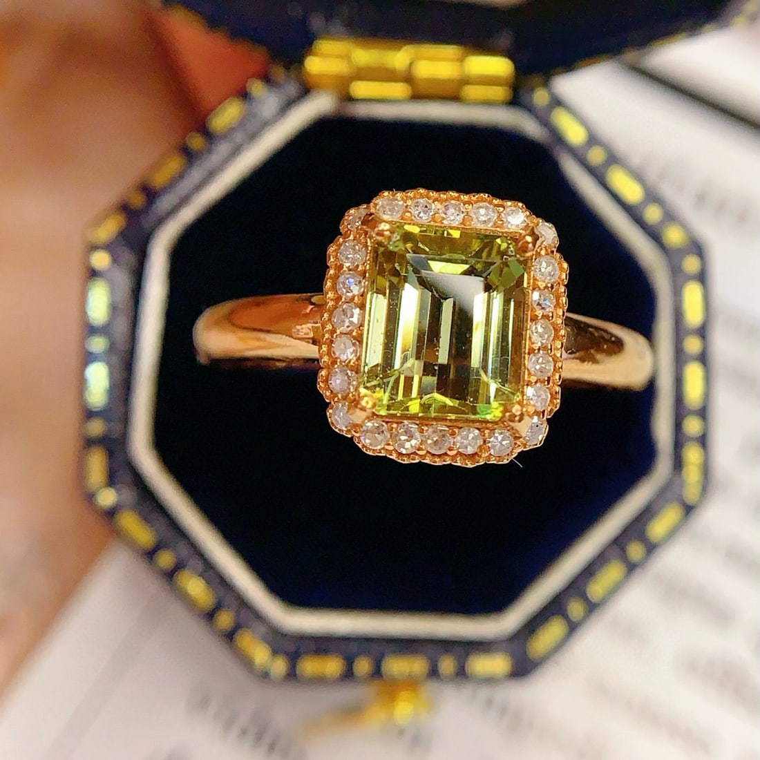 14k Gold 2 Ct Natural Tourmaline & Diamond Ring - 7