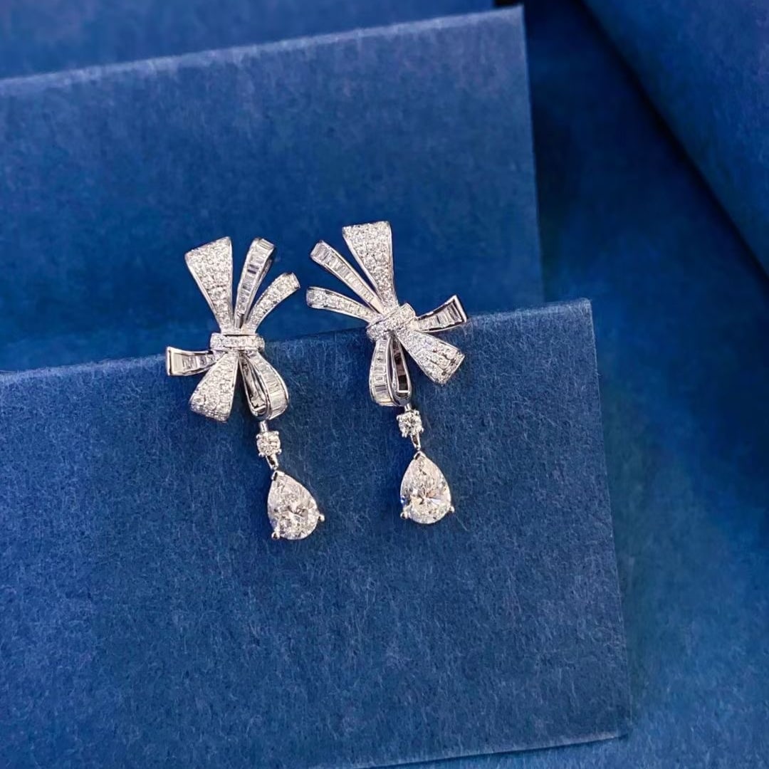 Gia Certified 14k Gold 3.85 Ctw Natural E-f Vs Pear Diamond Jewelry Set - 4