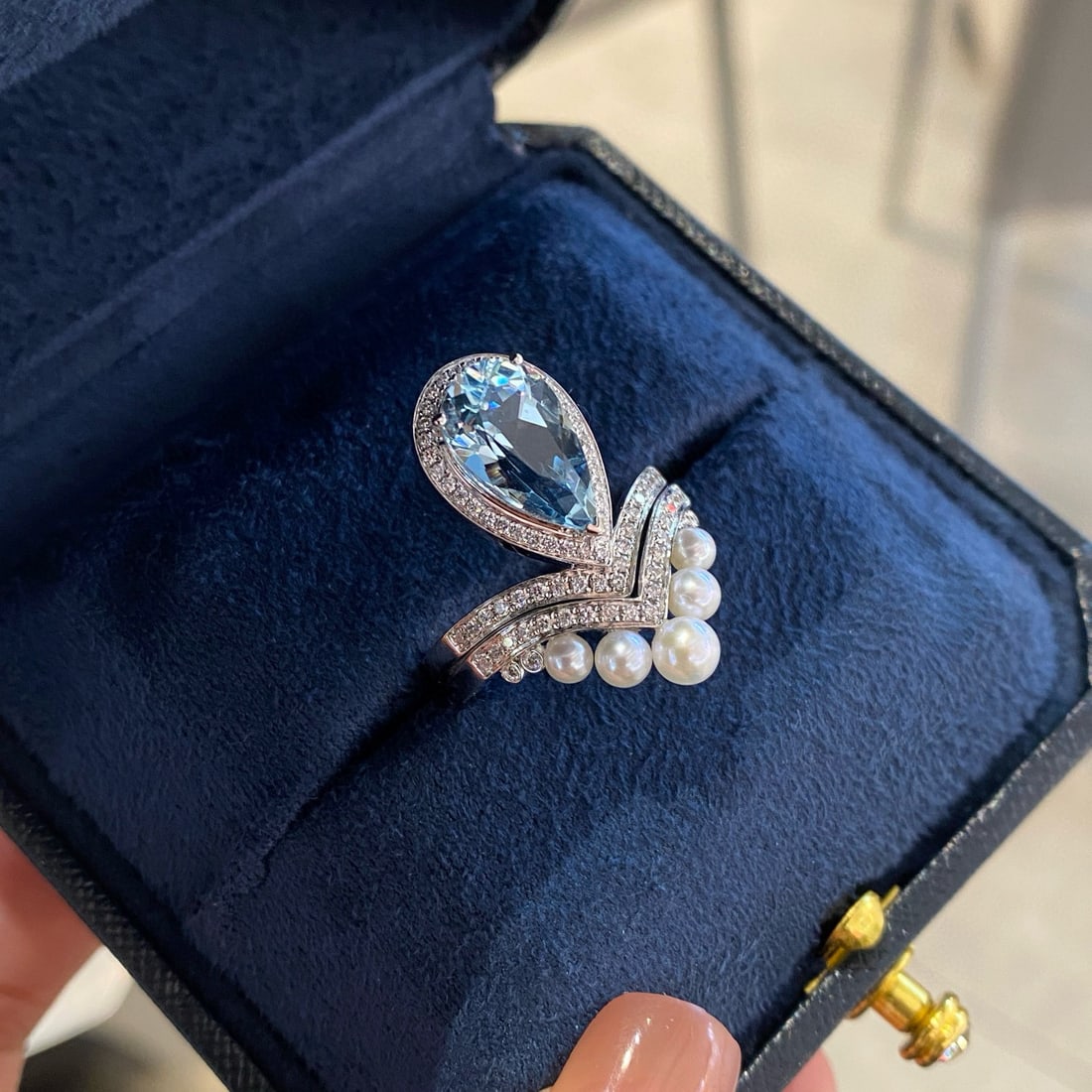 14k Gold 2.36 Ct Natural Aquamarine & Diamond Ring - 2