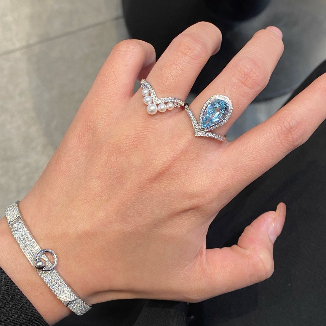 14k Gold 2.36 Ct Natural Aquamarine & Diamond Ring - 8