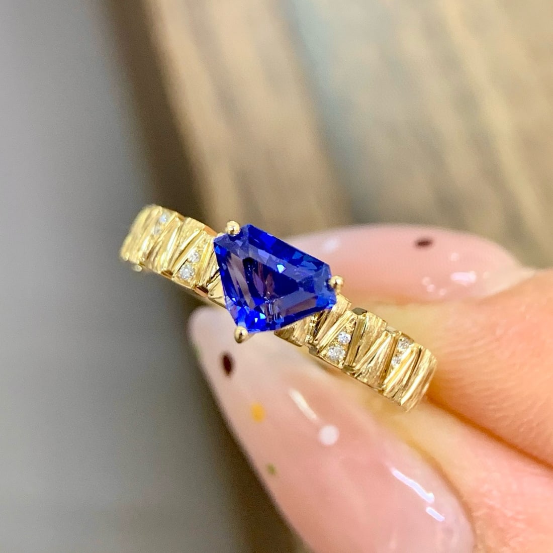 14k Gold 1.01 Ctw Natural Sapphire & Diamond Ring (1 of 5)