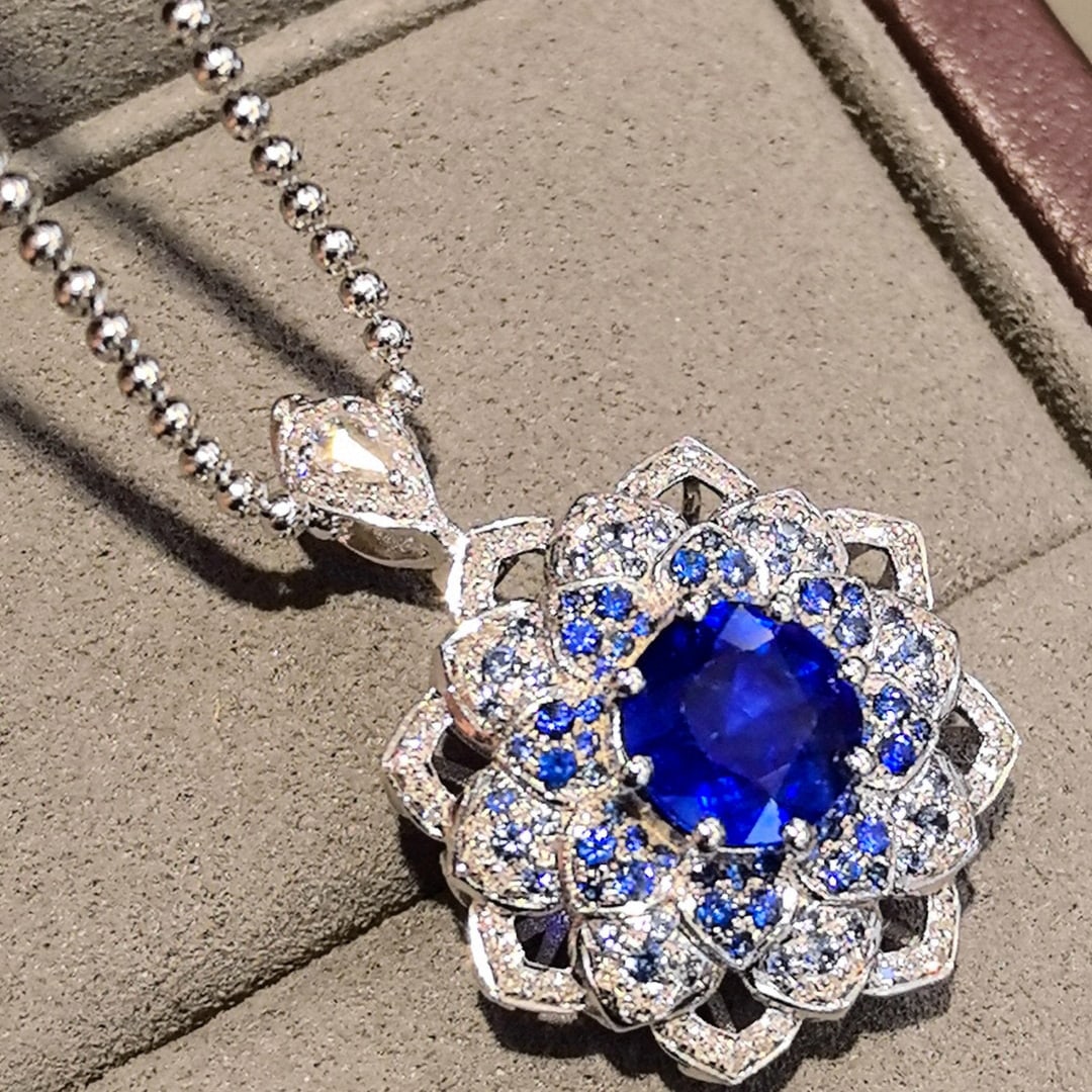 14k Gold 2.13 Ctw Natural Sapphire & Diamond Ring/pendant( Without Chain ) - 6