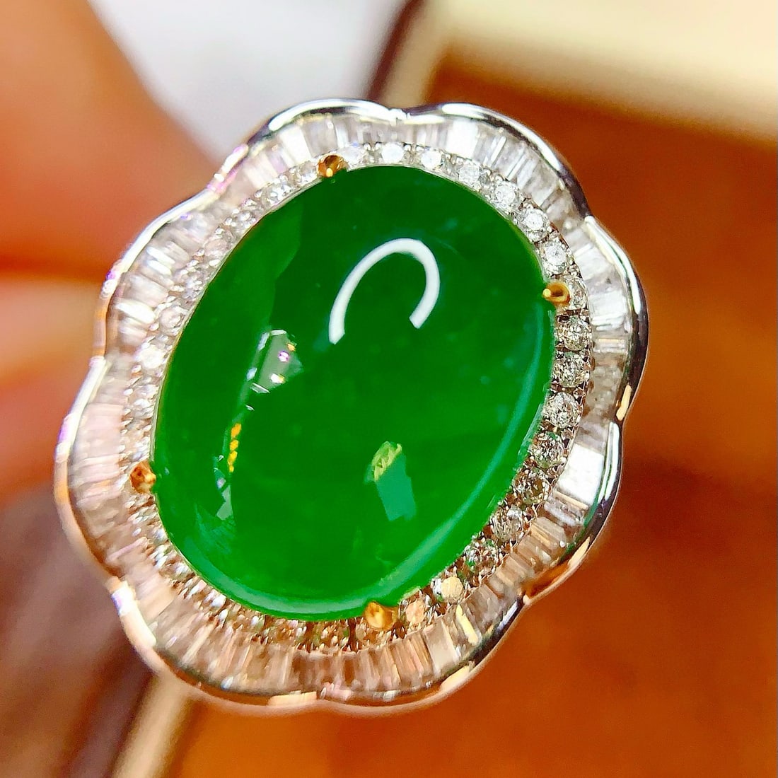 14k Gold 7.82 Ct Vivid Green Natural Emerald & Diamond Ring/pendant( Without Chain ) - 5