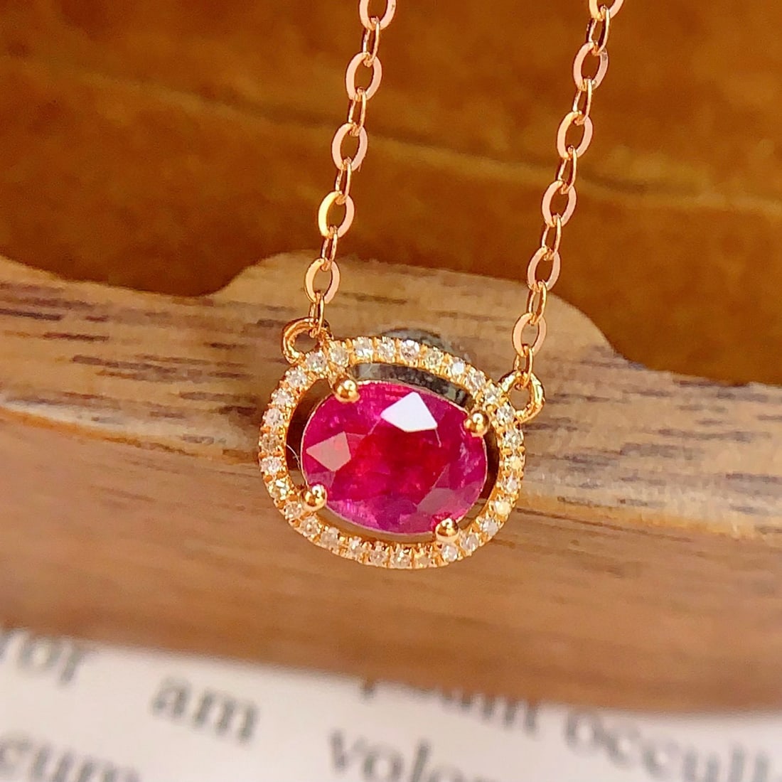 14k Gold 1 Ct Natural Tourmaline & Diamond Necklace - 2