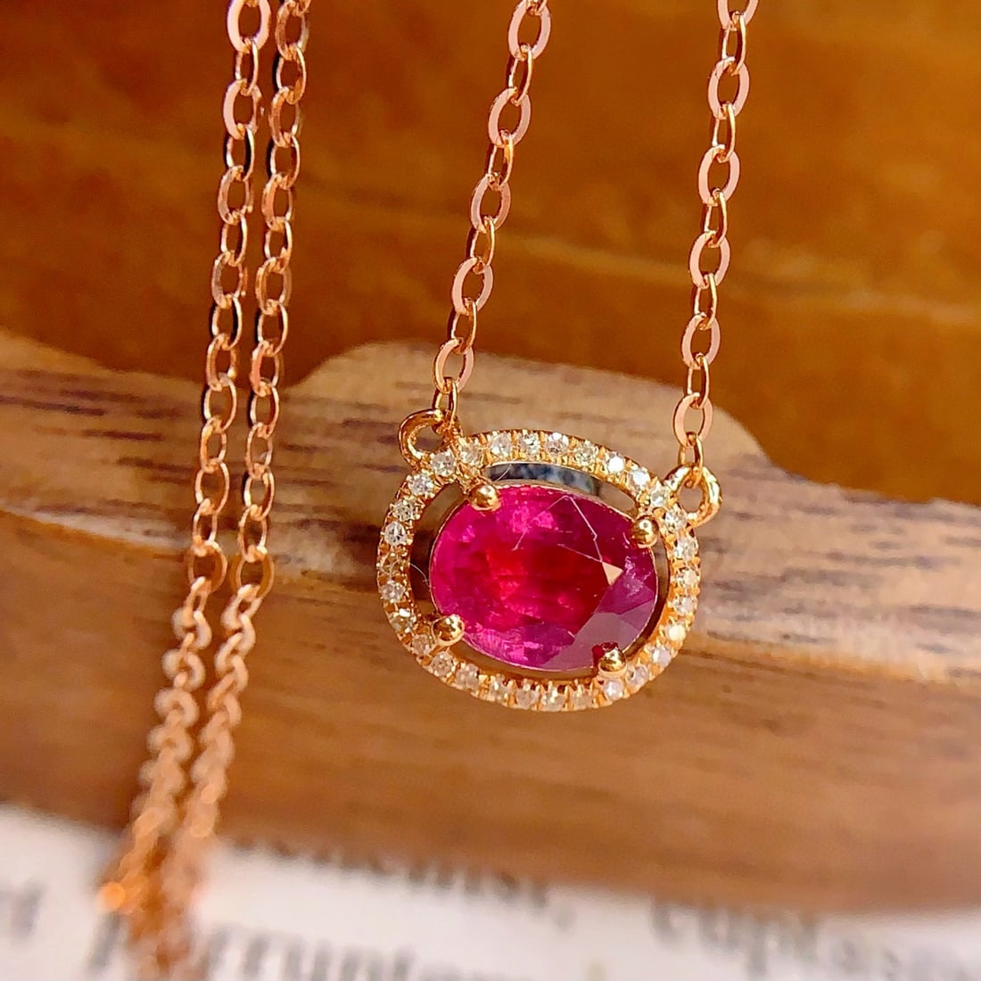 14k Gold 1 Ct Natural Tourmaline & Diamond Necklace - 3