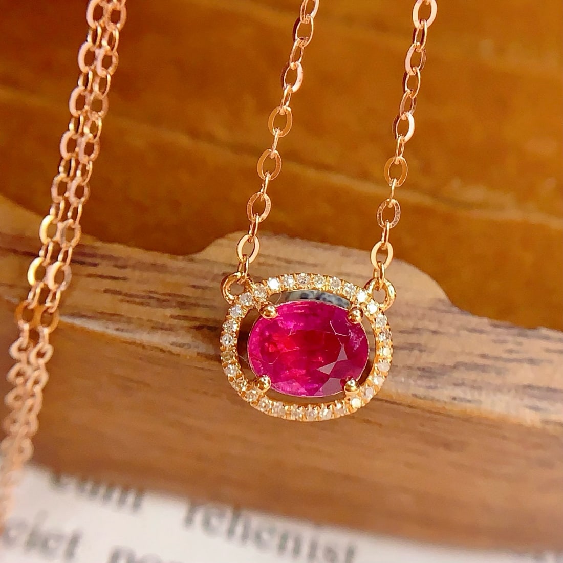 14k Gold 1 Ct Natural Tourmaline & Diamond Necklace - 5