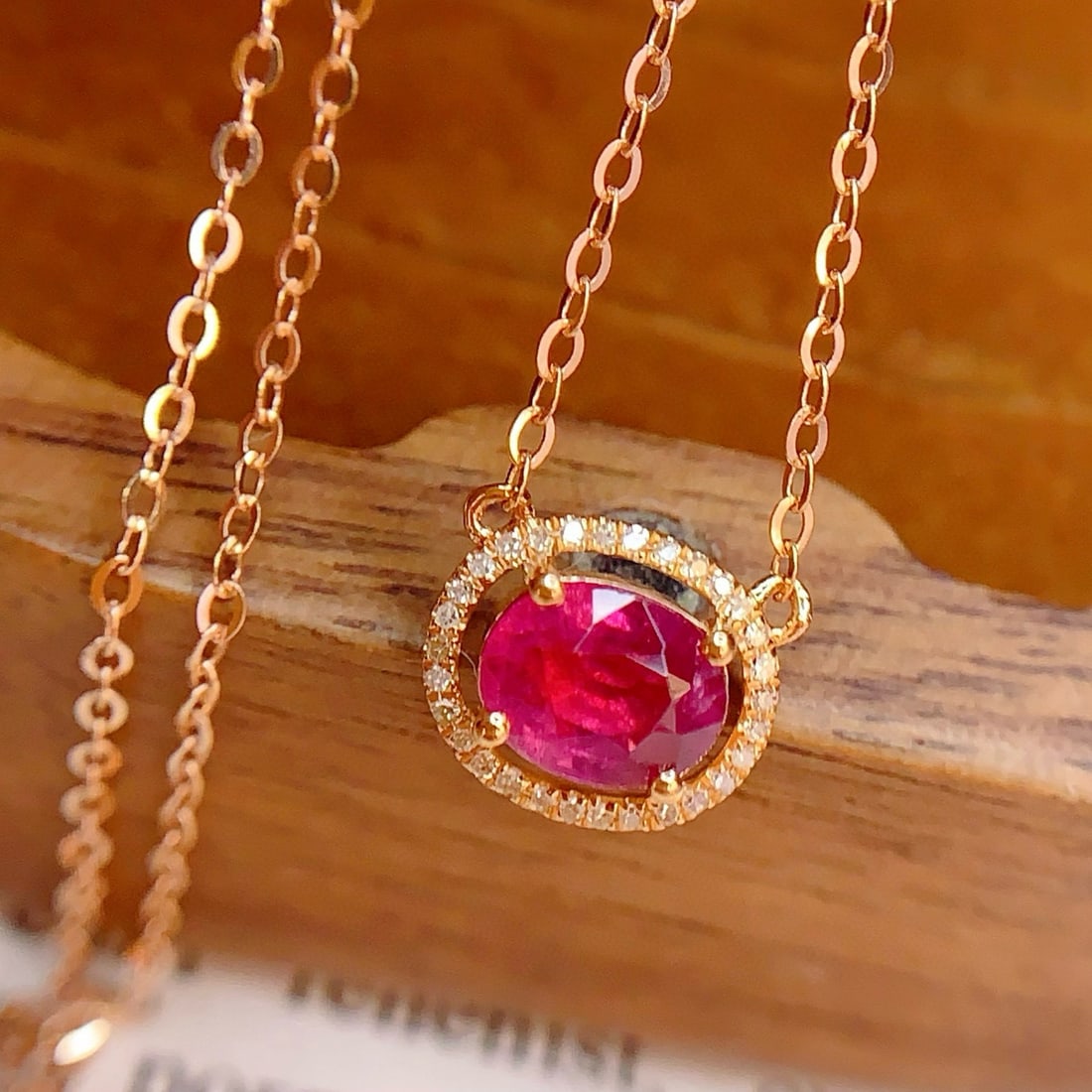 14k Gold 1 Ct Natural Tourmaline & Diamond Necklace - 6