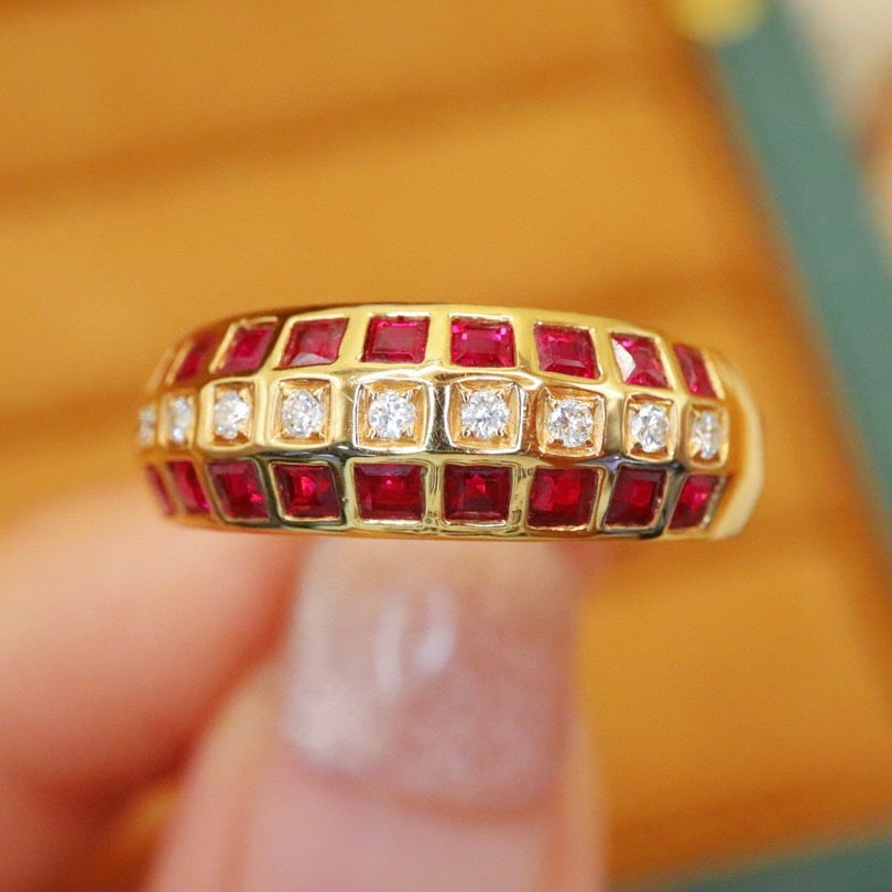 14k Gold 1.01 Ctw Natural Ruby & Diamond Ring - 5
