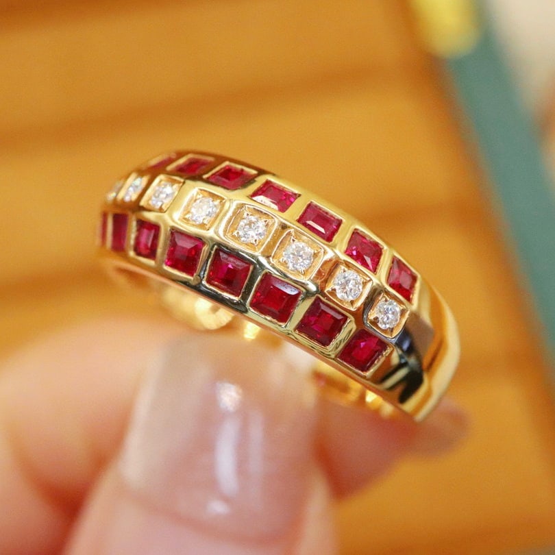 14k Gold 1.01 Ctw Natural Ruby & Diamond Ring - 6