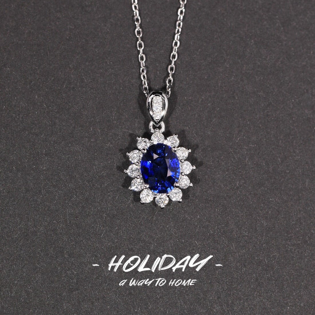 14k Gold 1.01 Ct Natural Sapphire & Diamond Pendant( Without Chain ): Ref:231008410 // gold content:14k gold // main gemstone:sapphire // shape:oval // carat weight:1. 01ct // color:royal blue // treatment:natural // // adjacent gemstone 2 : diamond // shape:round //