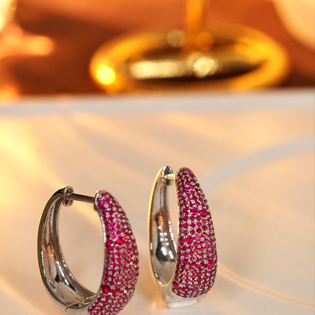 14k Gold 2.0 Ct Natural Ruby Earrings - 2