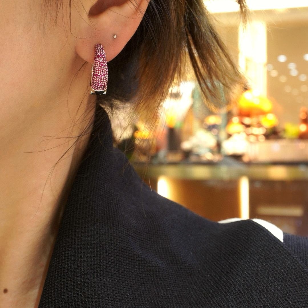 14k Gold 2.0 Ct Natural Ruby Earrings - 7