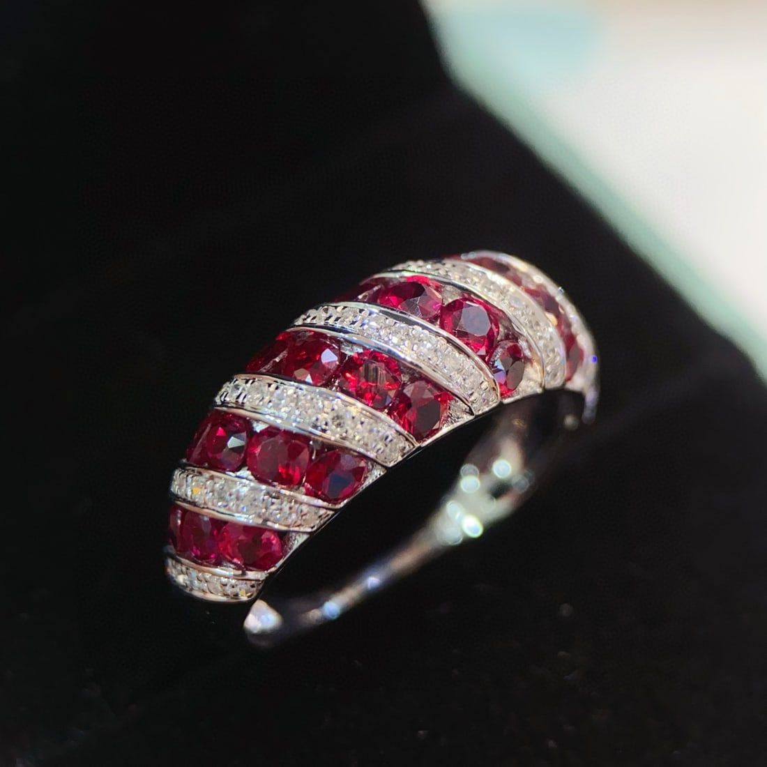 14k Gold 2 Ct Natural Ruby & Diamond Ring - 2