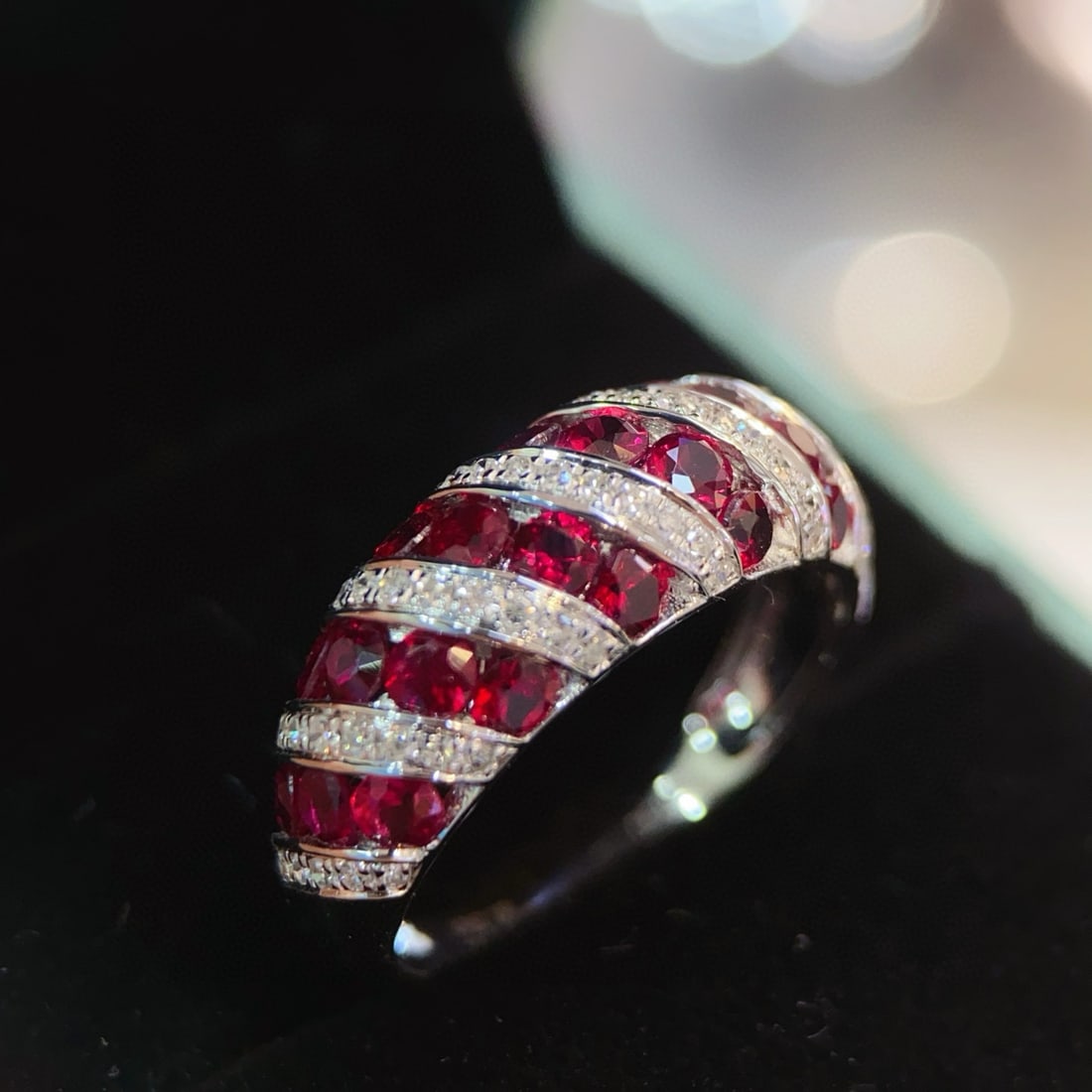 14k Gold 2 Ct Natural Ruby & Diamond Ring - 4