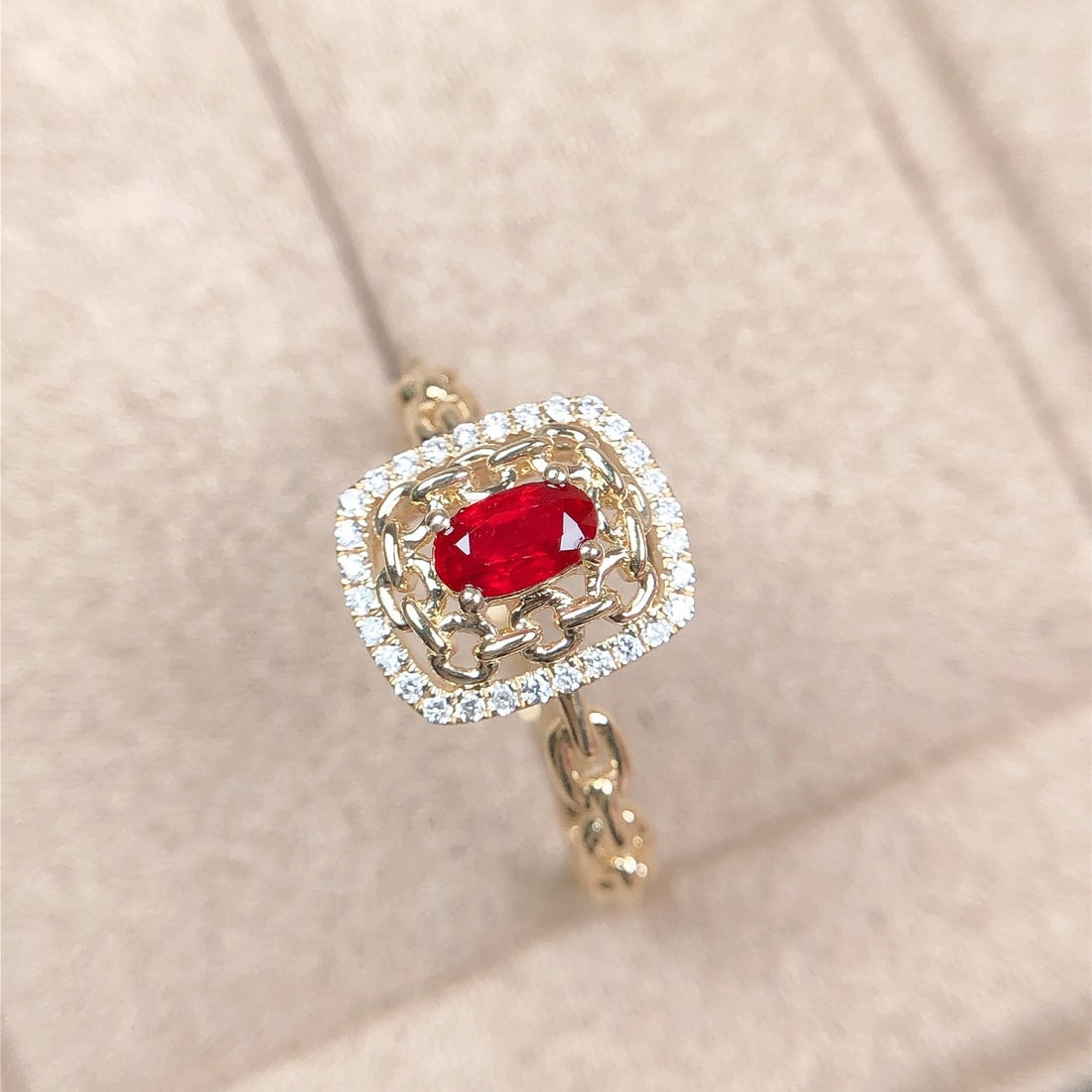 14k Gold 0.40 Ctw Natural Ruby & Diamond Ring - 2