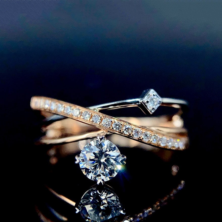 Gia Certified 14k Gold 0.30 Ct Natural G Si2 Round Diamond Ring: Ref:231118074 // gold content:14k gold // ring size:7. 25us // // main gemstone:diamond // certified:gia // shape:round // carat weight:0. 30ct // clarity grade:si2 // color:g // treatment:natural //