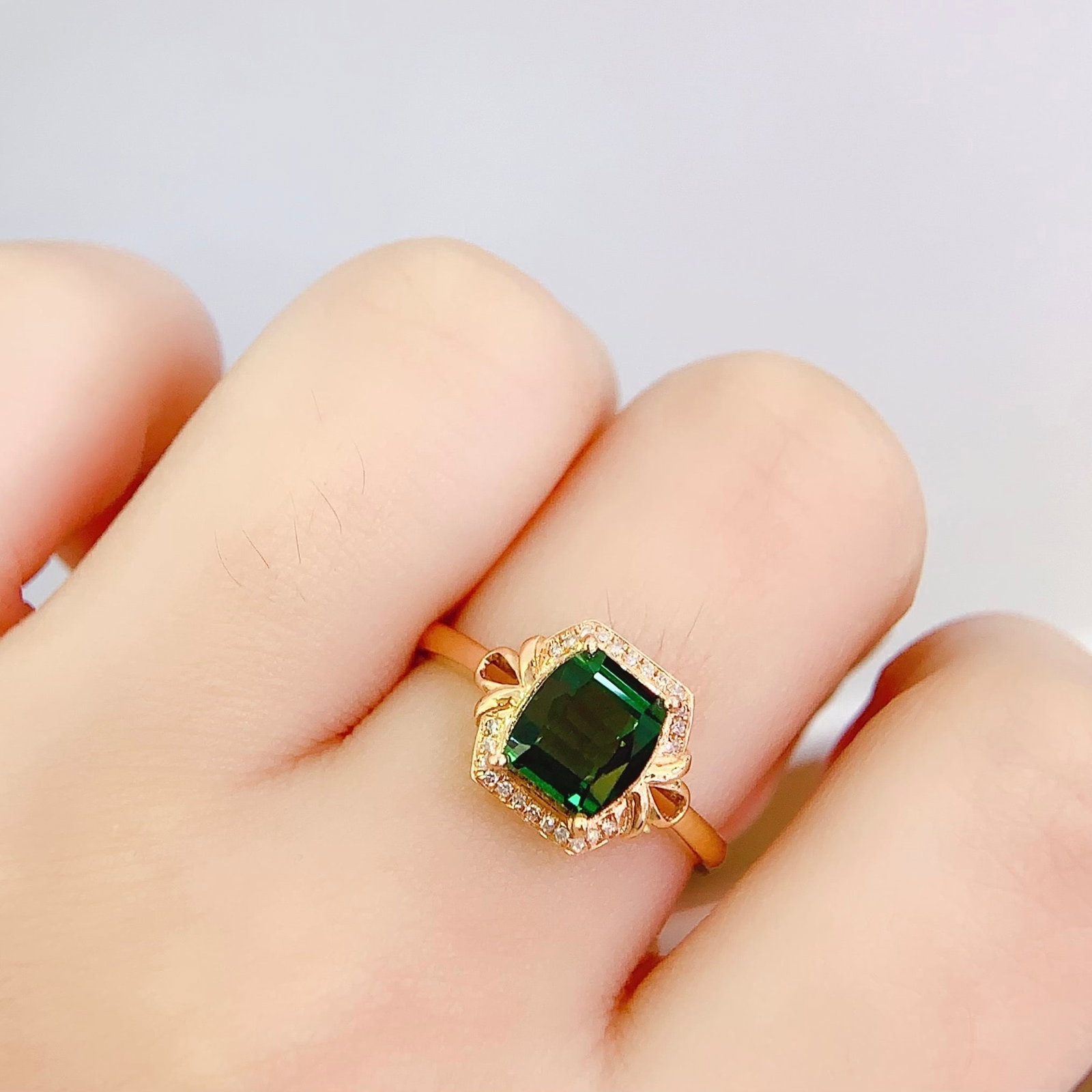 14k Gold 2.68 Ct Natural Tourmaline & Diamond Ring - 6