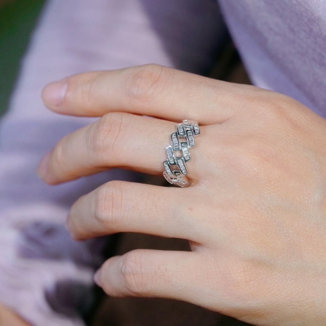 14k Gold 0.40 Ct Natural H Diamond Ring - 4