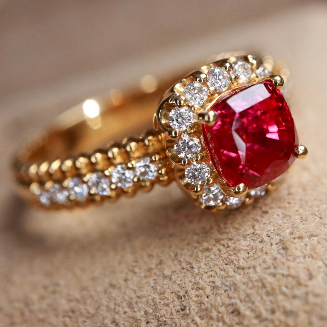 14k Gold 1.38 Ctw Natural Ruby & Diamond Ring - 2