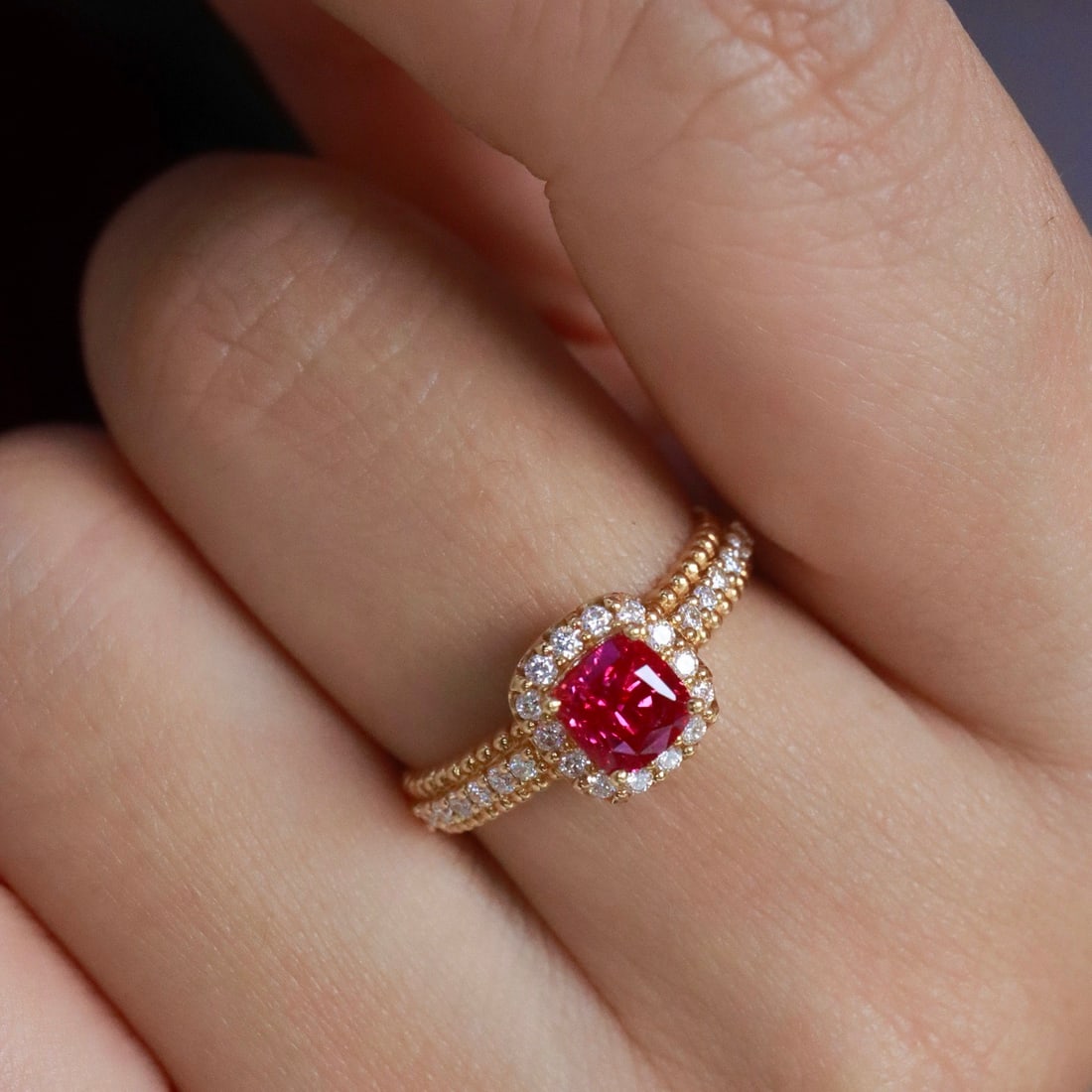 14k Gold 1.38 Ctw Natural Ruby & Diamond Ring - 6