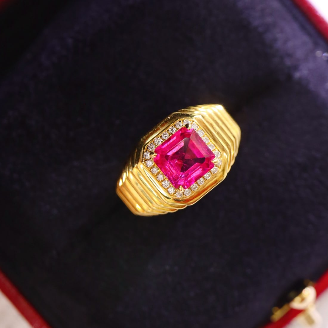 14k Gold 1.6 Ct Natural Tourmaline & Diamond Ring (1 of 5)