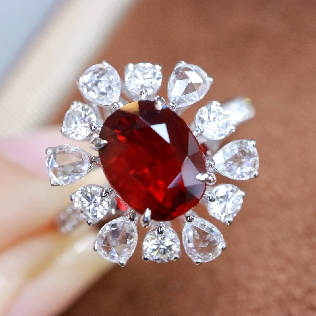 14k Gold 3.03 Ctw Natural Ruby & Diamond Ring/pendant( Without Chain ) (1 of 6)