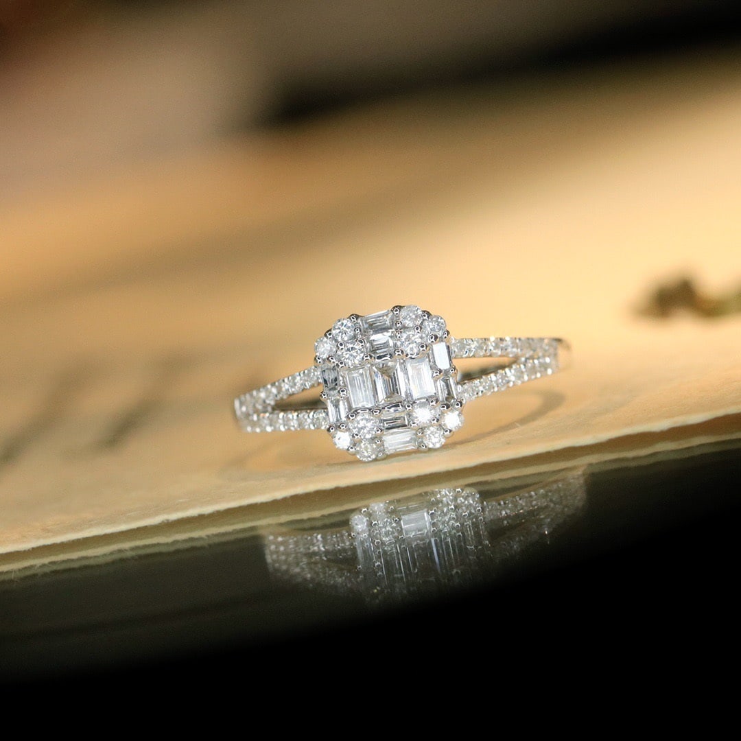 14k Gold 0.48 Ct Natural H Diamond Ring: Ref:231118319 // gold content:14k gold // ring size:7. 25us // // main gemstone:diamond // shape:multiple // carat weight:0. 48ct // clarity grade:vs-si // color:h // treatment:natural // Condition: